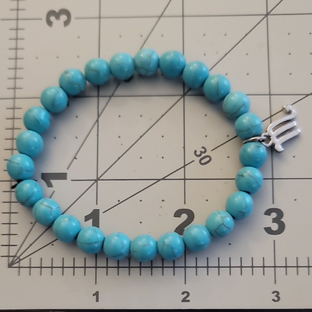 Express Beaded Bracelet with Silver Initial Charm NWOT